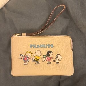 Coach Peanuts Leather Wristlet